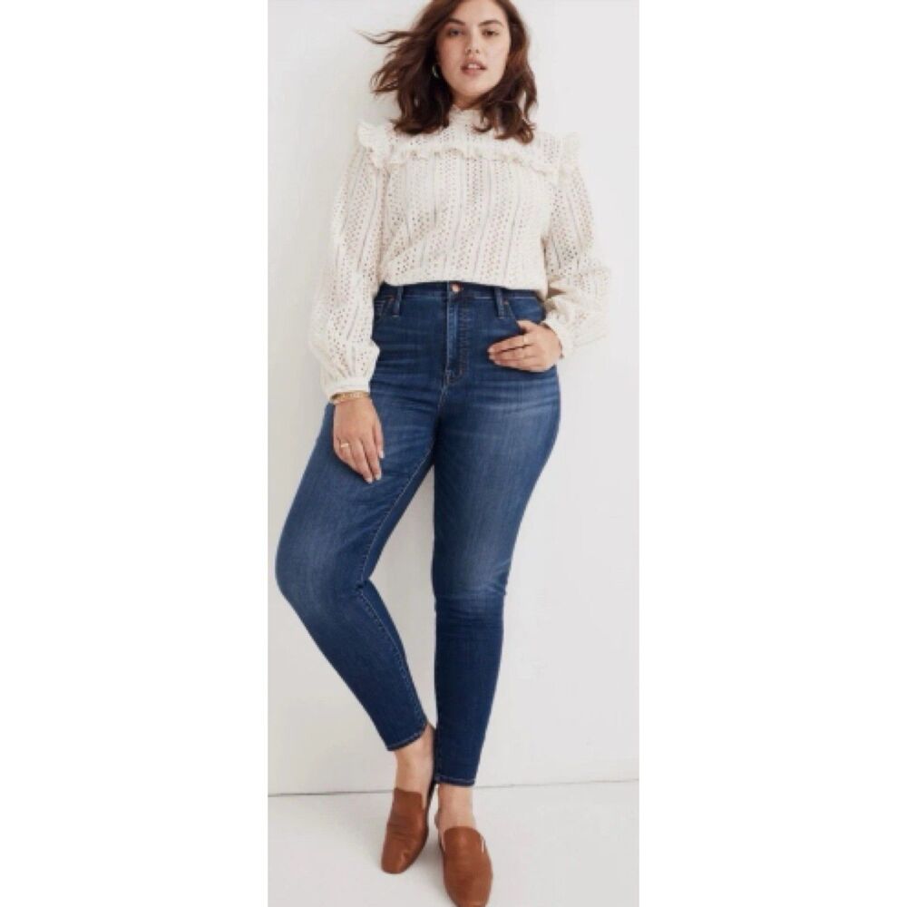 Madewell Jeans Size‎ 36P Petite Curvy High-Rise Skinny Dark Wash Stretch